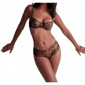 NEW AUBADE sound of heart half cup bra in dark garden